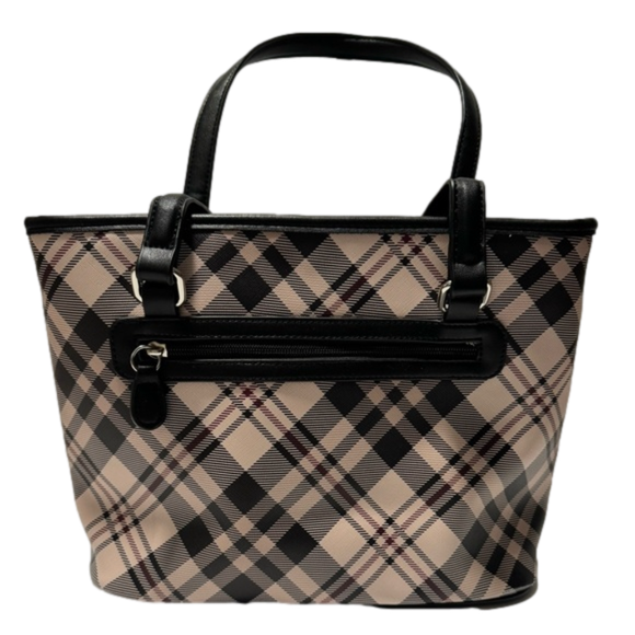 Giani Bernini Saffiano Plaid Medium Size Bag with Double Shoulder Straps - Picture 3 of 8